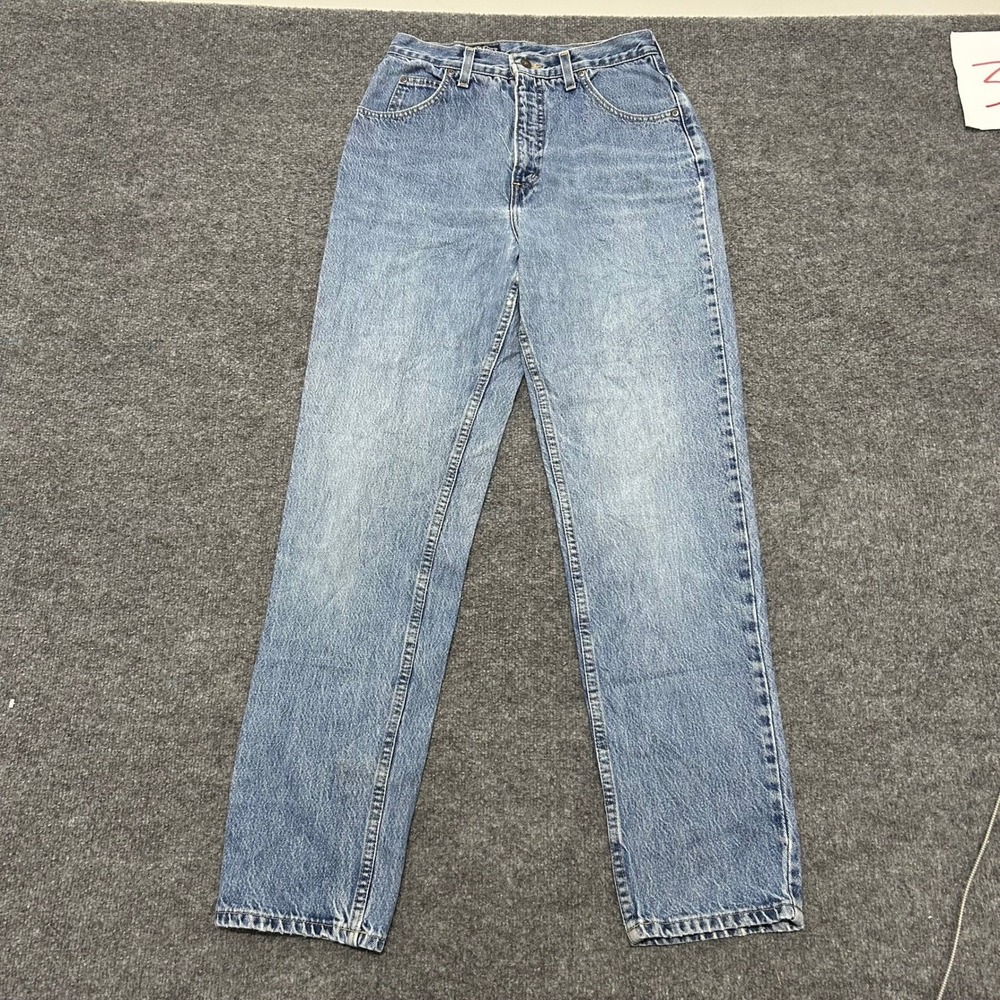 Lands End Jeans Womens Size 8 Tall Blue High Rise Straight Leg Denim Made in USA